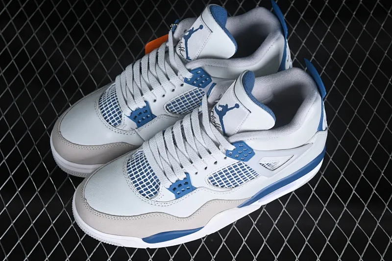 All categories Air Jordan Jordan series basketball shoes Air Jordan 4 pure original Air Jordan 4 Retro "Military Blue" AJ4 Joe 4 white blue gray first year color FV5029-141